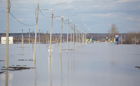 Продолжается подъем уровня воды в реке Тобол у Кургана