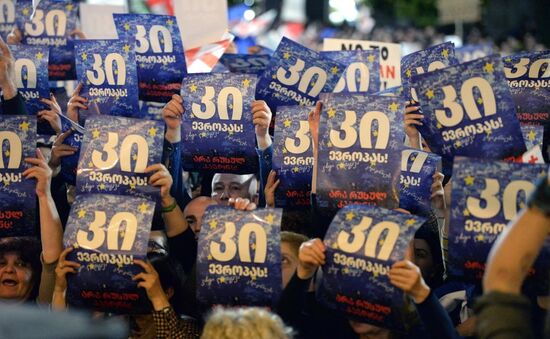 Протесты в Тбилиси против законопроекта об иноагентах
