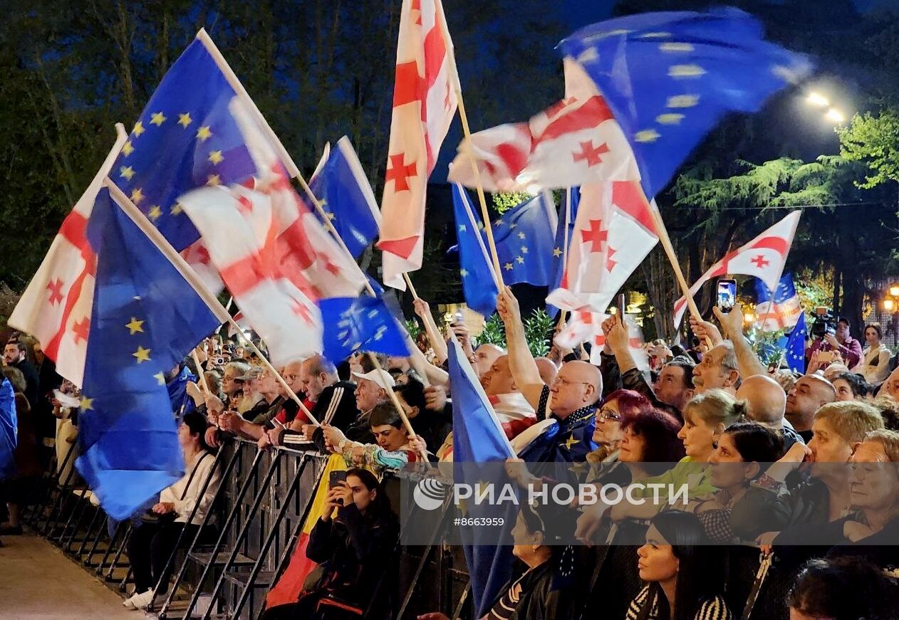 Протесты в Тбилиси против законопроекта об иноагентах