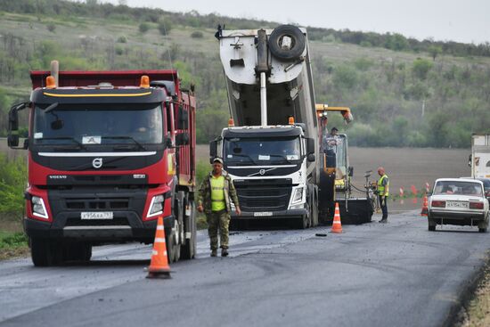 Капитальный ремонт федеральной трассы Луганск-Краснодон-Изварино в ЛНР