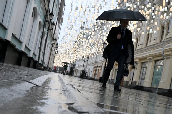 Сильный дождь в Москве