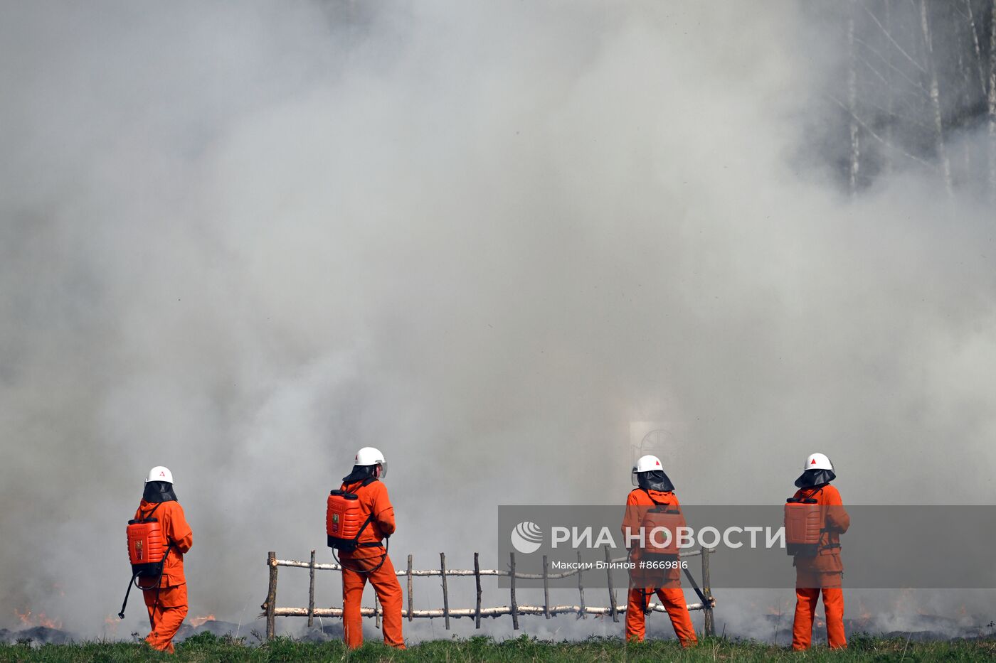 Учения МЧС по подготовке к пожароопасному сезону 