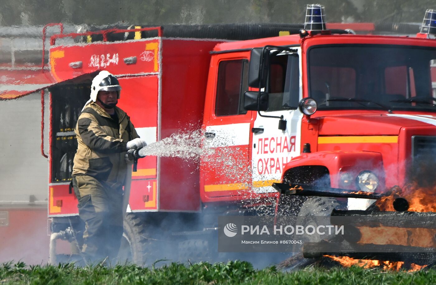 Учения МЧС по подготовке к пожароопасному сезону 