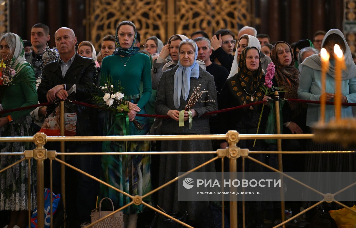 Освящение верб накануне Вербного воскресенья