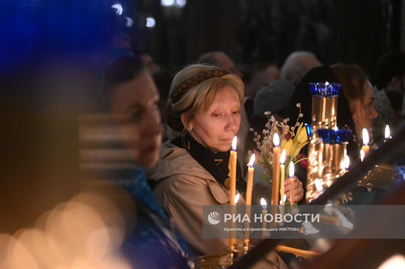 Освящение верб накануне Вербного воскресенья