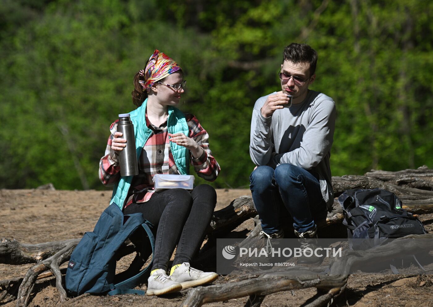 Отдых москвичей в Серебряном бору