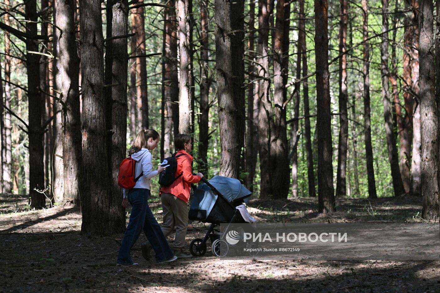 Отдых москвичей в Серебряном бору