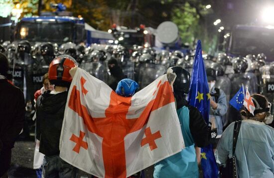 Протесты в Тбилиси против закона об иноагентах