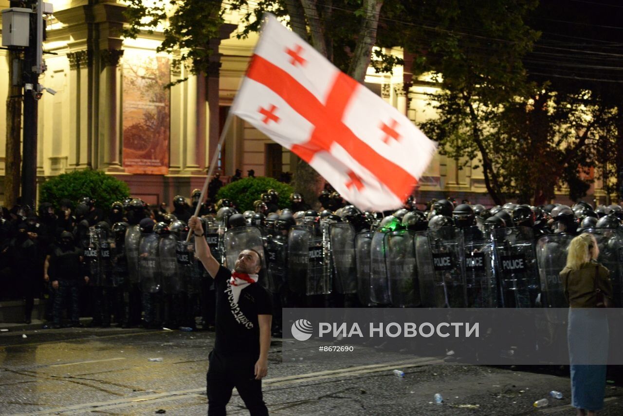 Протесты в Тбилиси против закона об иноагентах