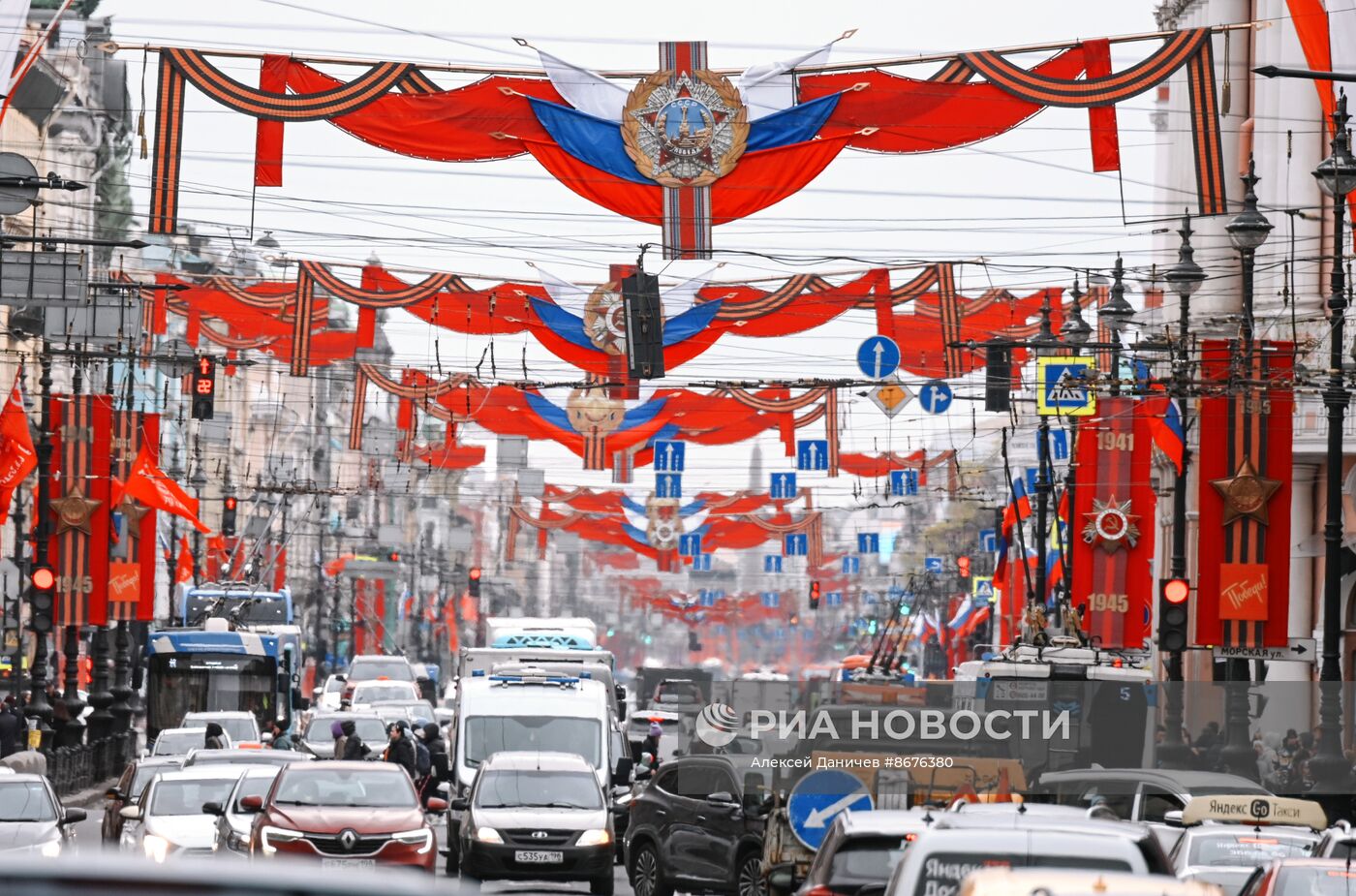 Праздничное украшение Санкт-Петербурга к 9 Мая | РИА Новости Медиабанк