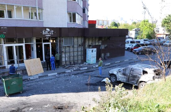 Последствия обстрела в Белгороде