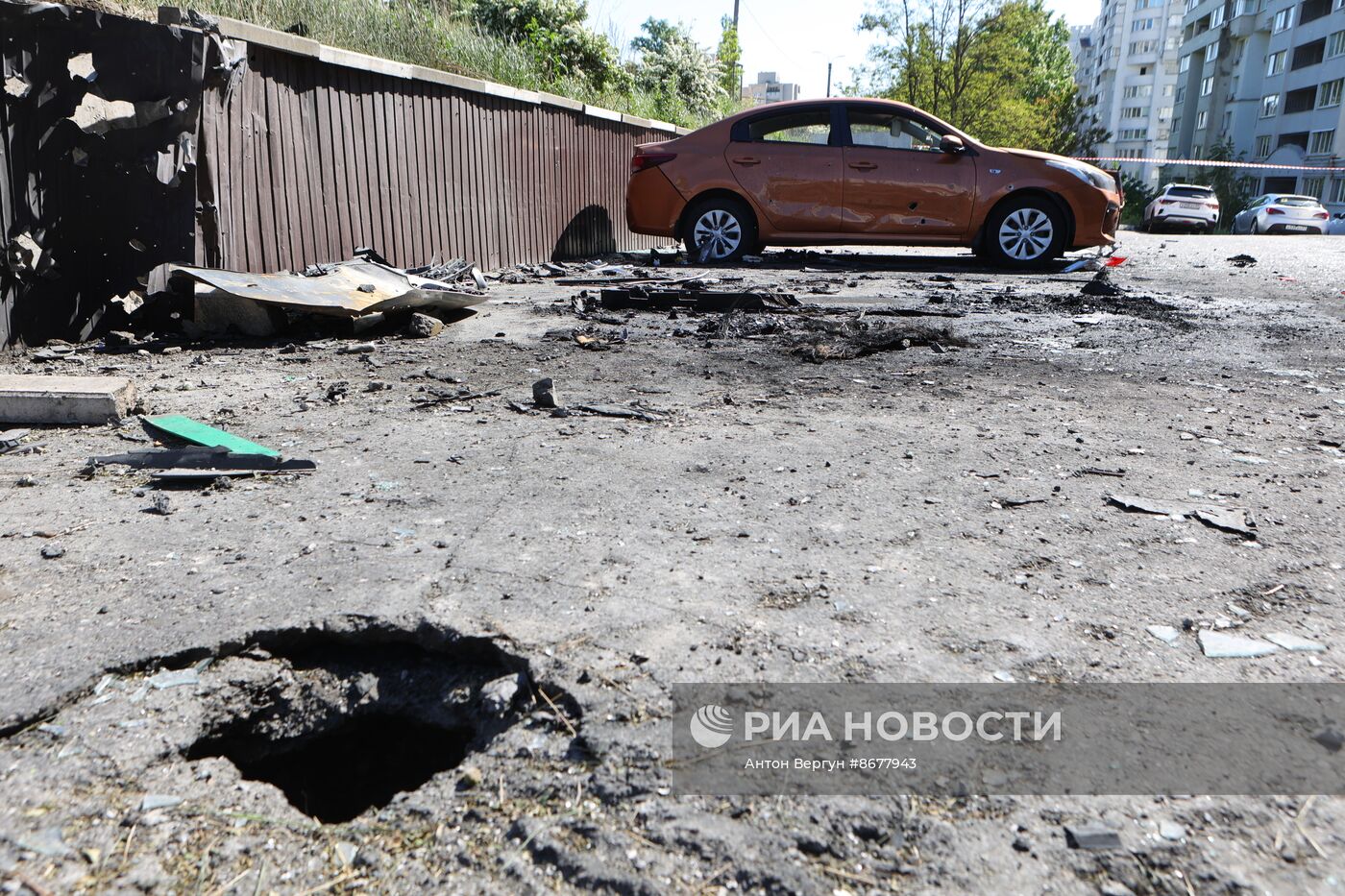 Последствия обстрела в Белгороде