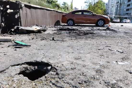 Последствия обстрела в Белгороде