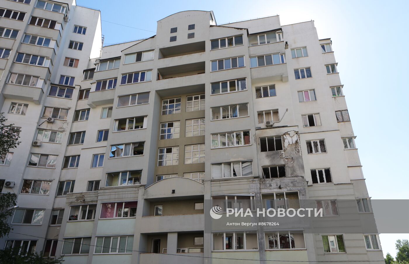 Последствия обстрела в Белгороде