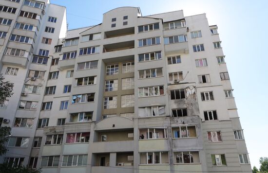 Последствия обстрела в Белгороде