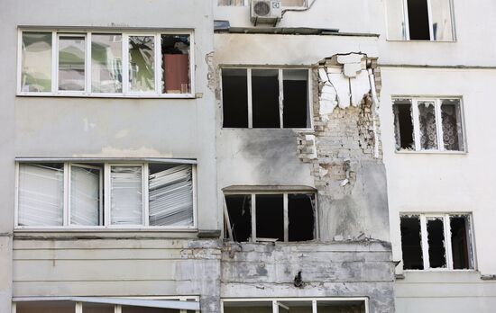 Последствия обстрела в Белгороде