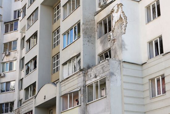 Последствия обстрела в Белгороде