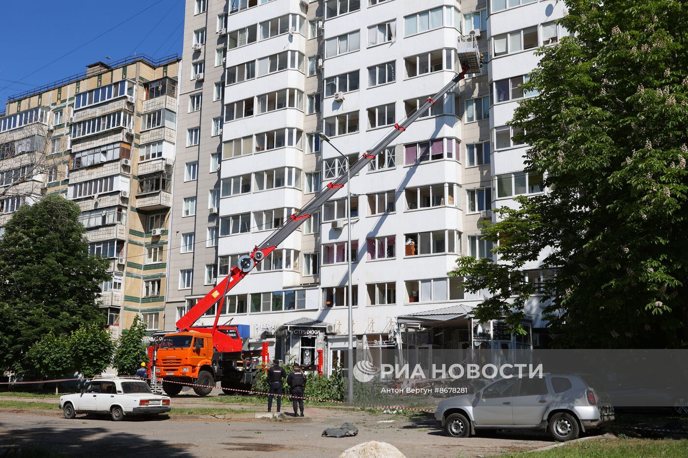 Последствия обстрела в Белгороде