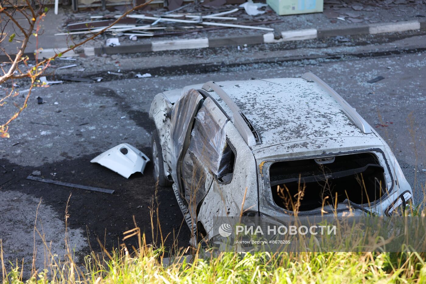 Последствия обстрела в Белгороде