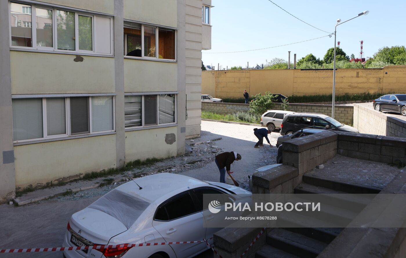 Последствия обстрела в Белгороде