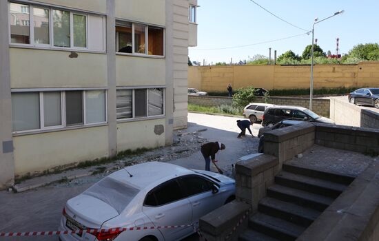 Последствия обстрела в Белгороде