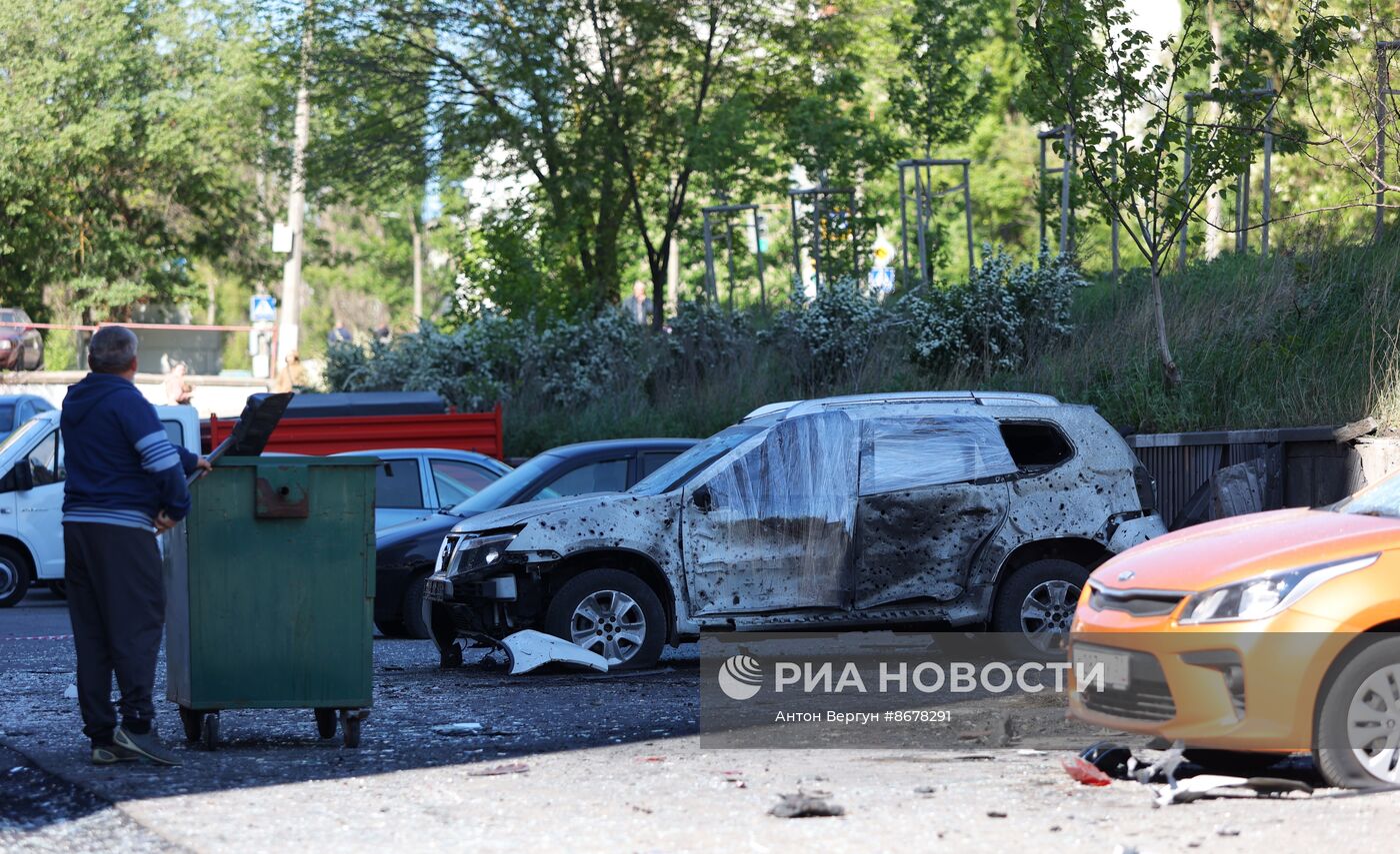 Последствия обстрела в Белгороде