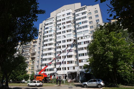 Последствия обстрела в Белгороде