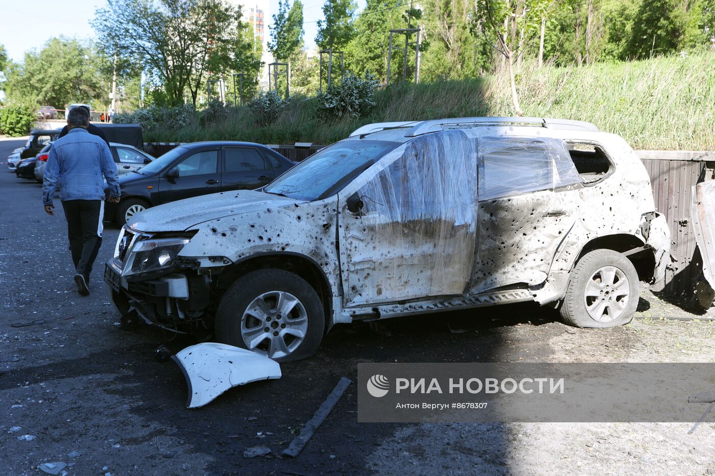 Последствия обстрела в Белгороде