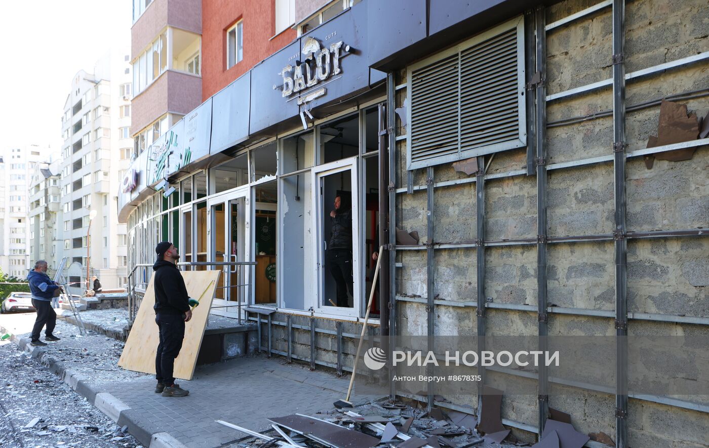 Последствия обстрела в Белгороде