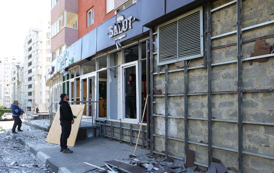 Последствия обстрела в Белгороде