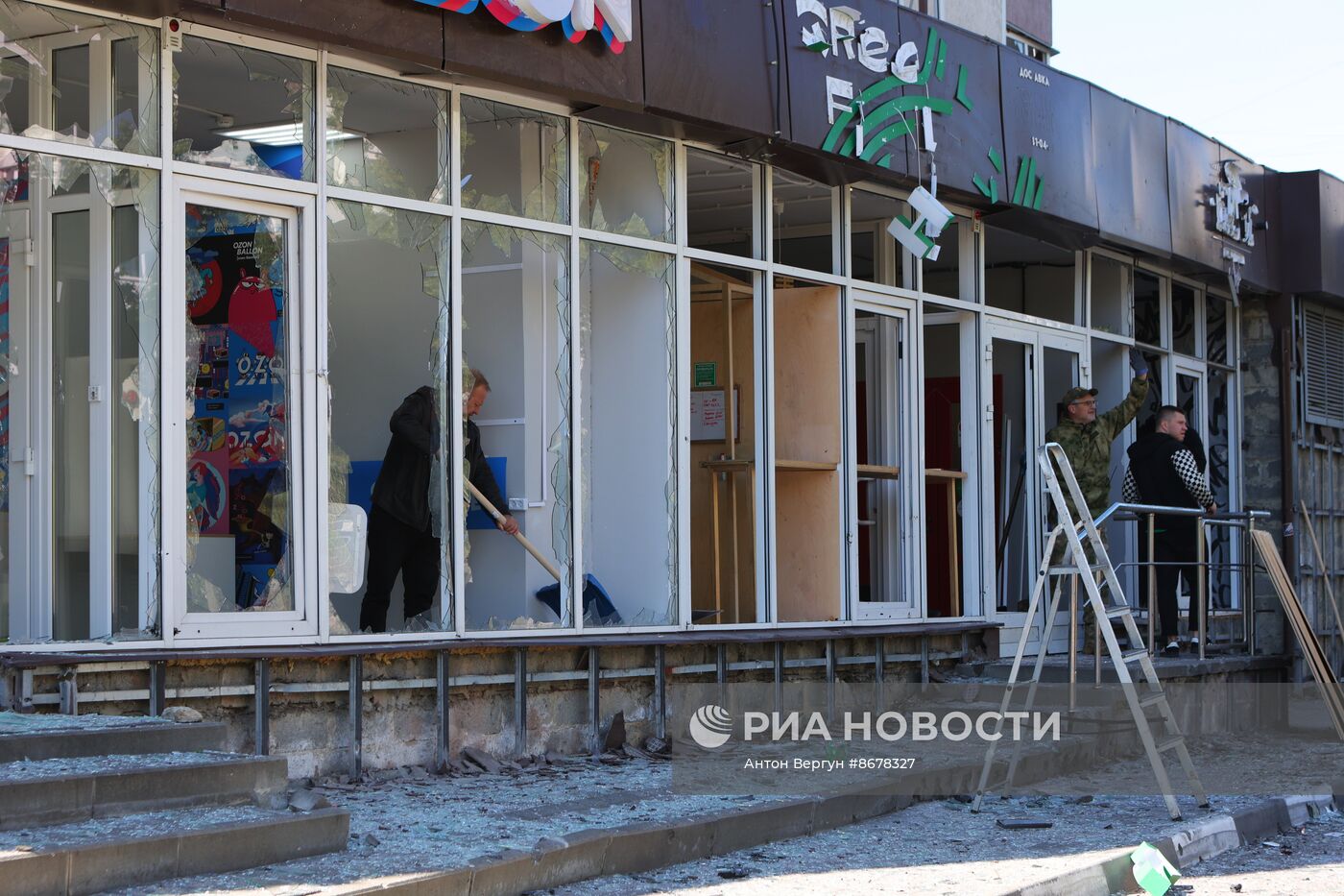 Последствия обстрела в Белгороде