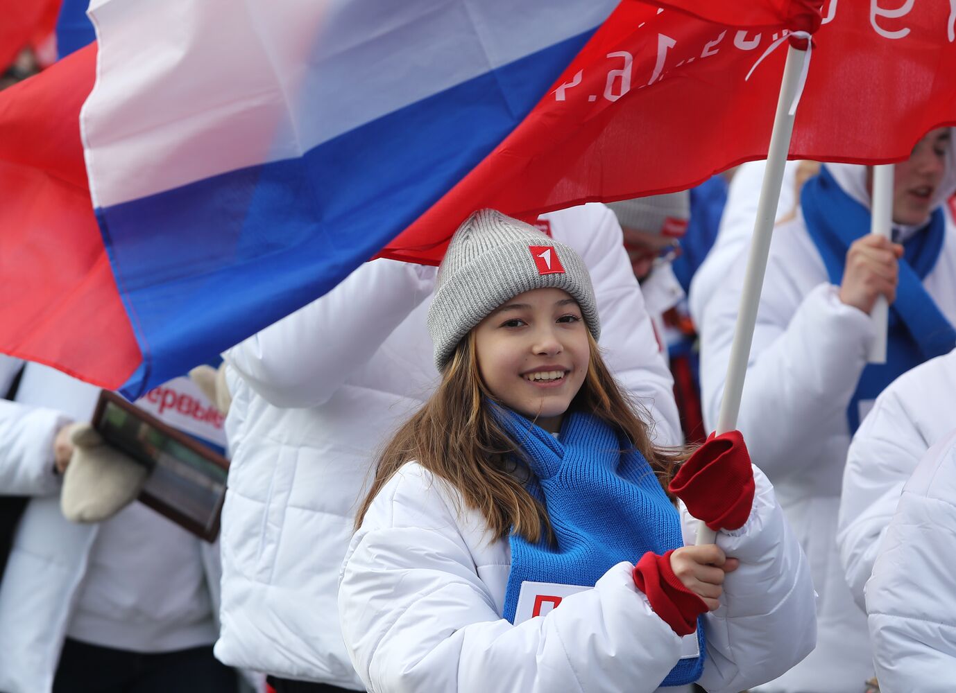 Выставка "Россия". Торжественное шествие в честь 9 Мая