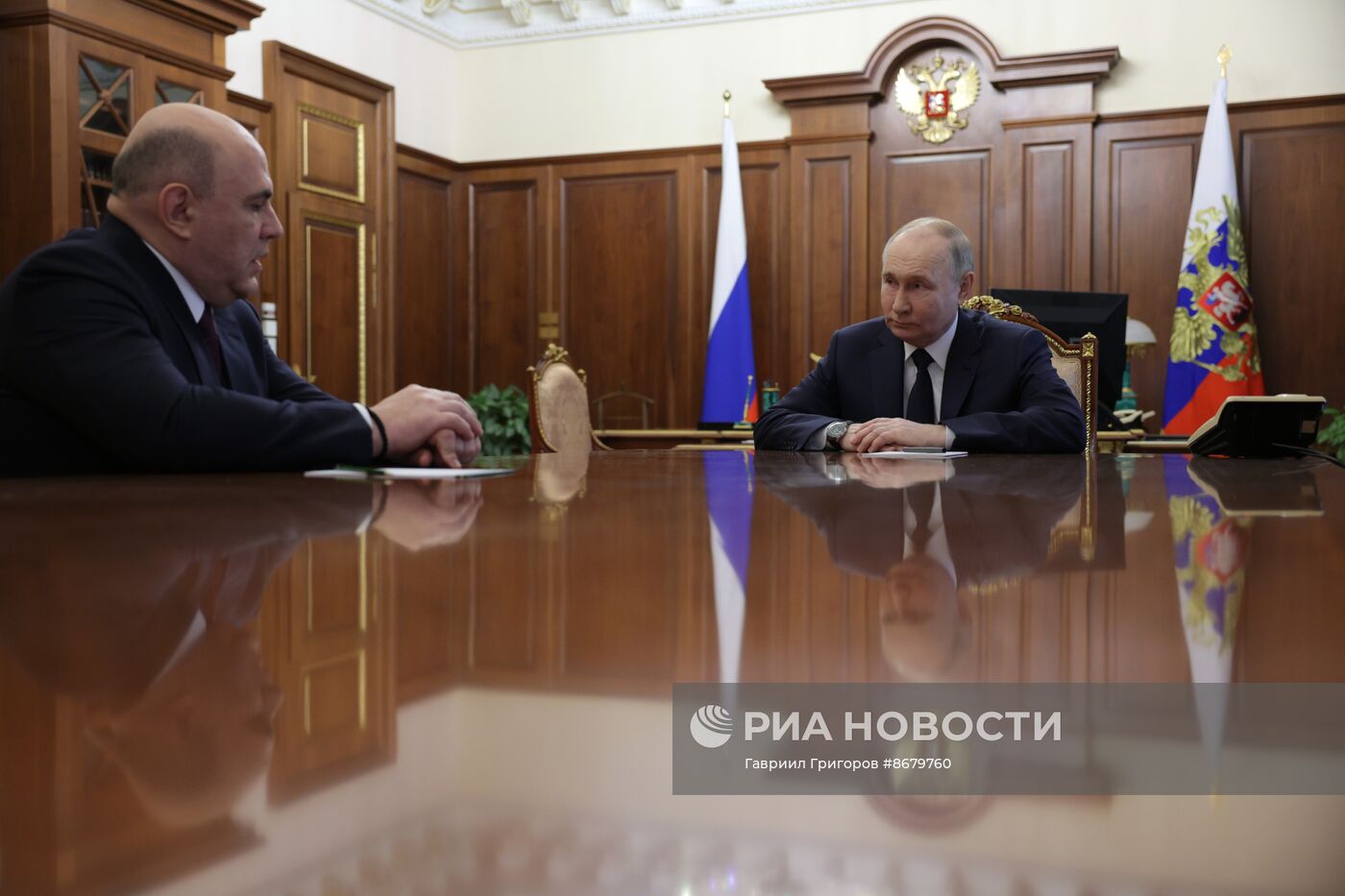 Президент Владимир Путин провел встречу с кандидатом на пост премьер-министра РФ Михаилом Мишустиным