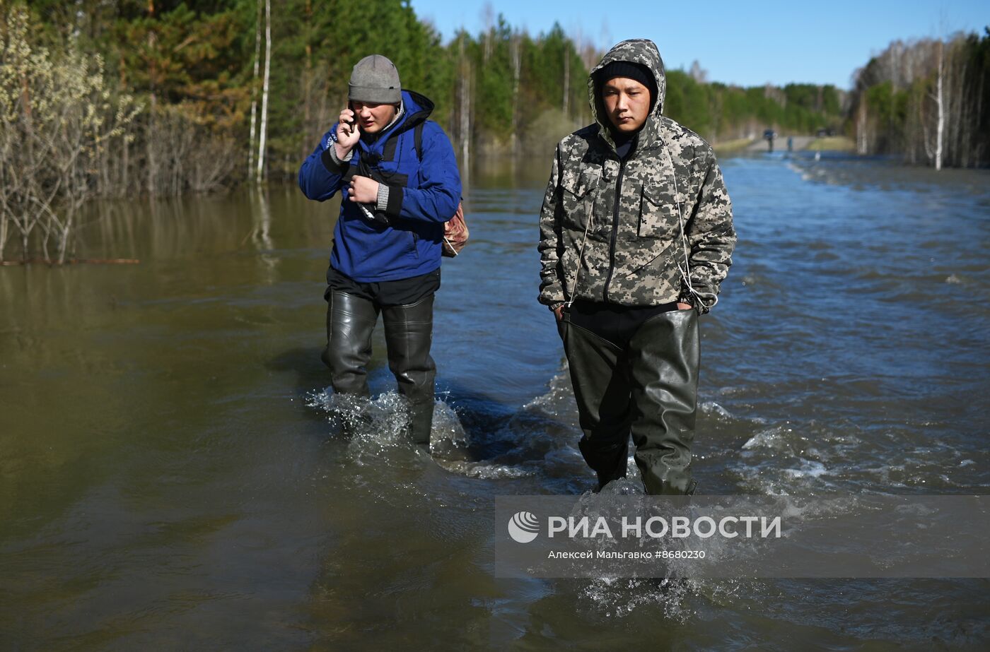 Паводок в деревне Ашеваны Омской области