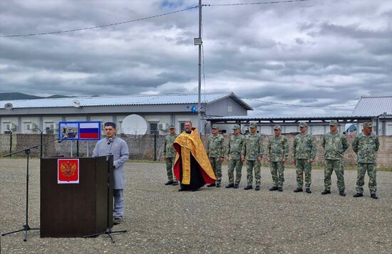 Церемония, посвященная выводу российских миротворцев из Карабаха