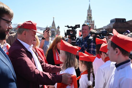 Торжественный прием в пионеры на Красной площади
