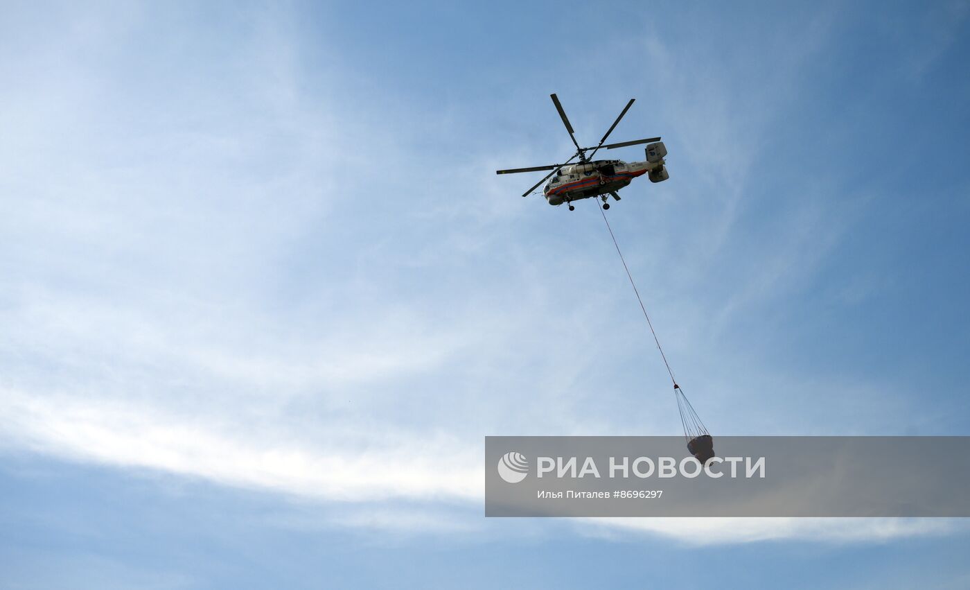 Учения МЧС России на территории Ногинского спасательного центра