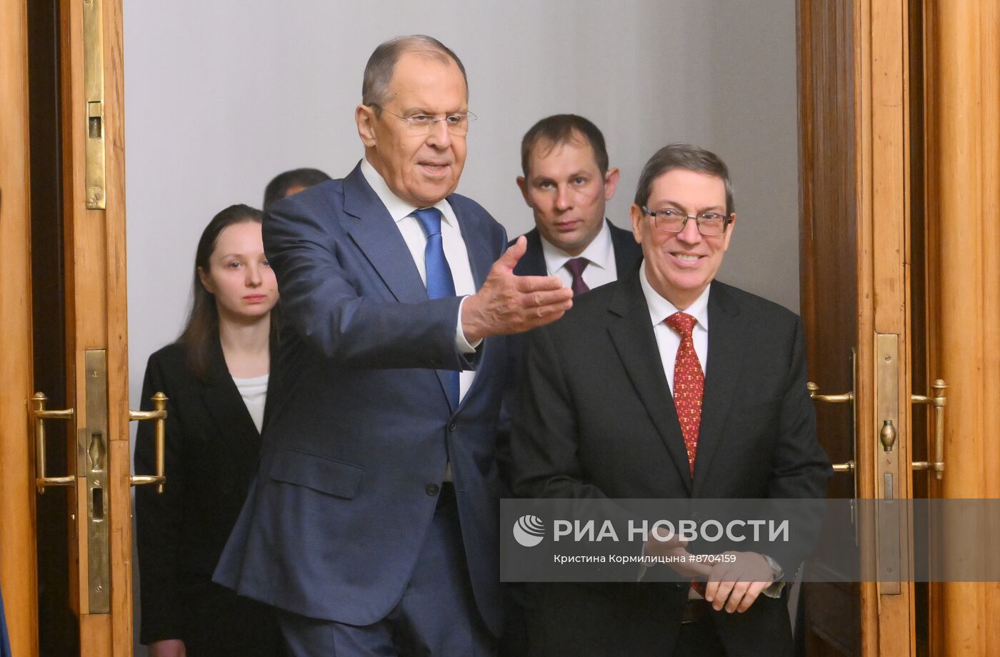 Встреча глав МИД РФ и Кубы С. Лаврова и Б. Р. Паррилья