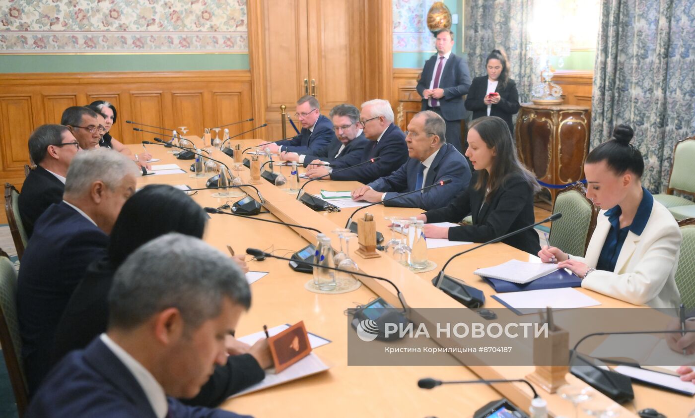 Встреча глав МИД РФ и Кубы С. Лаврова и Б. Р. Паррилья