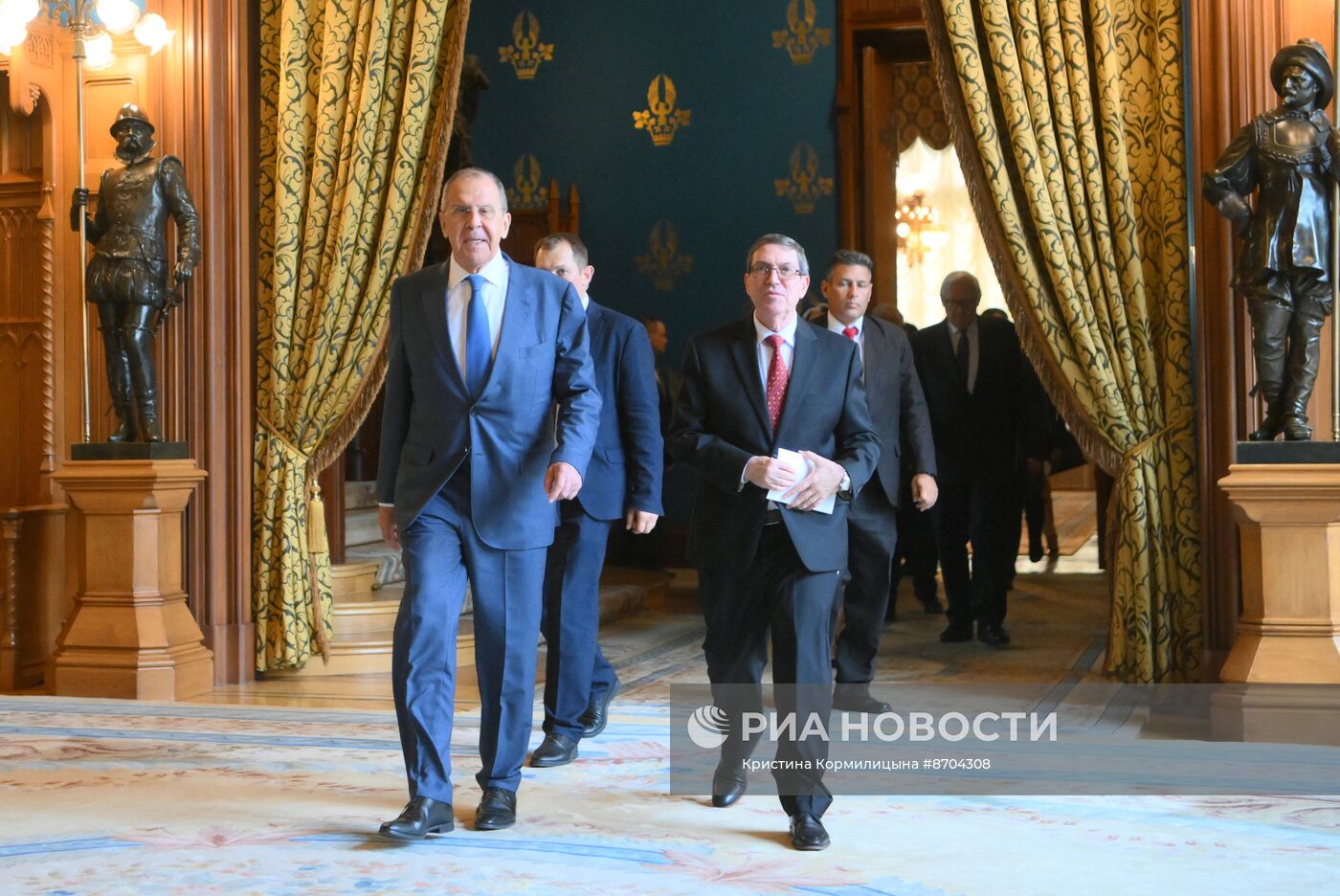 Встреча глав МИД РФ и Кубы С. Лаврова и Б. Р. Паррилья