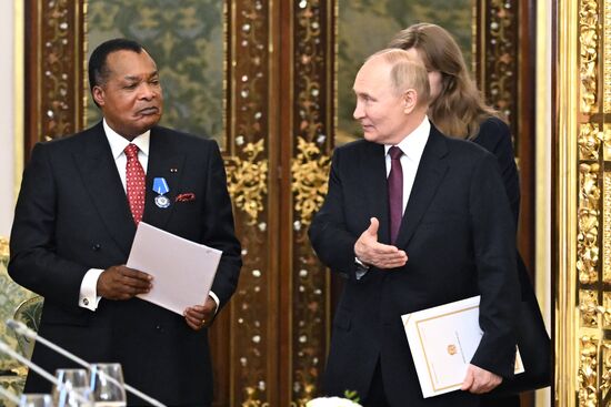 Президент Владимир Путин встретился с президентом Конго Дени Сассу-Нгессо