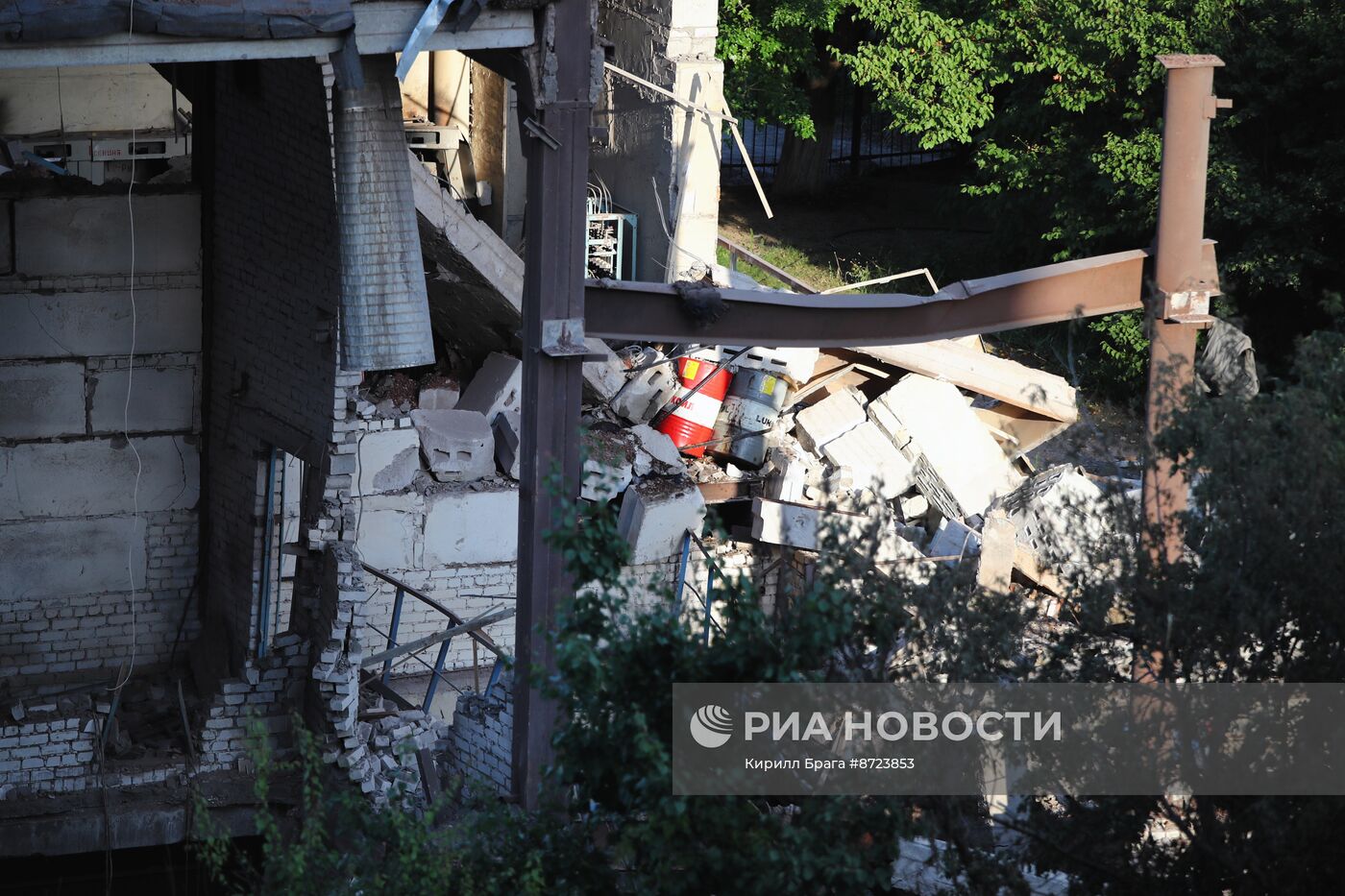 Обстановка после взрыва на насосной станции в Волгограде