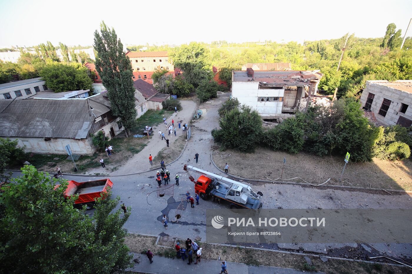 Обстановка после взрыва на насосной станции в Волгограде