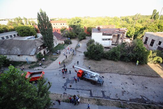 Обстановка после взрыва на насосной станции в Волгограде