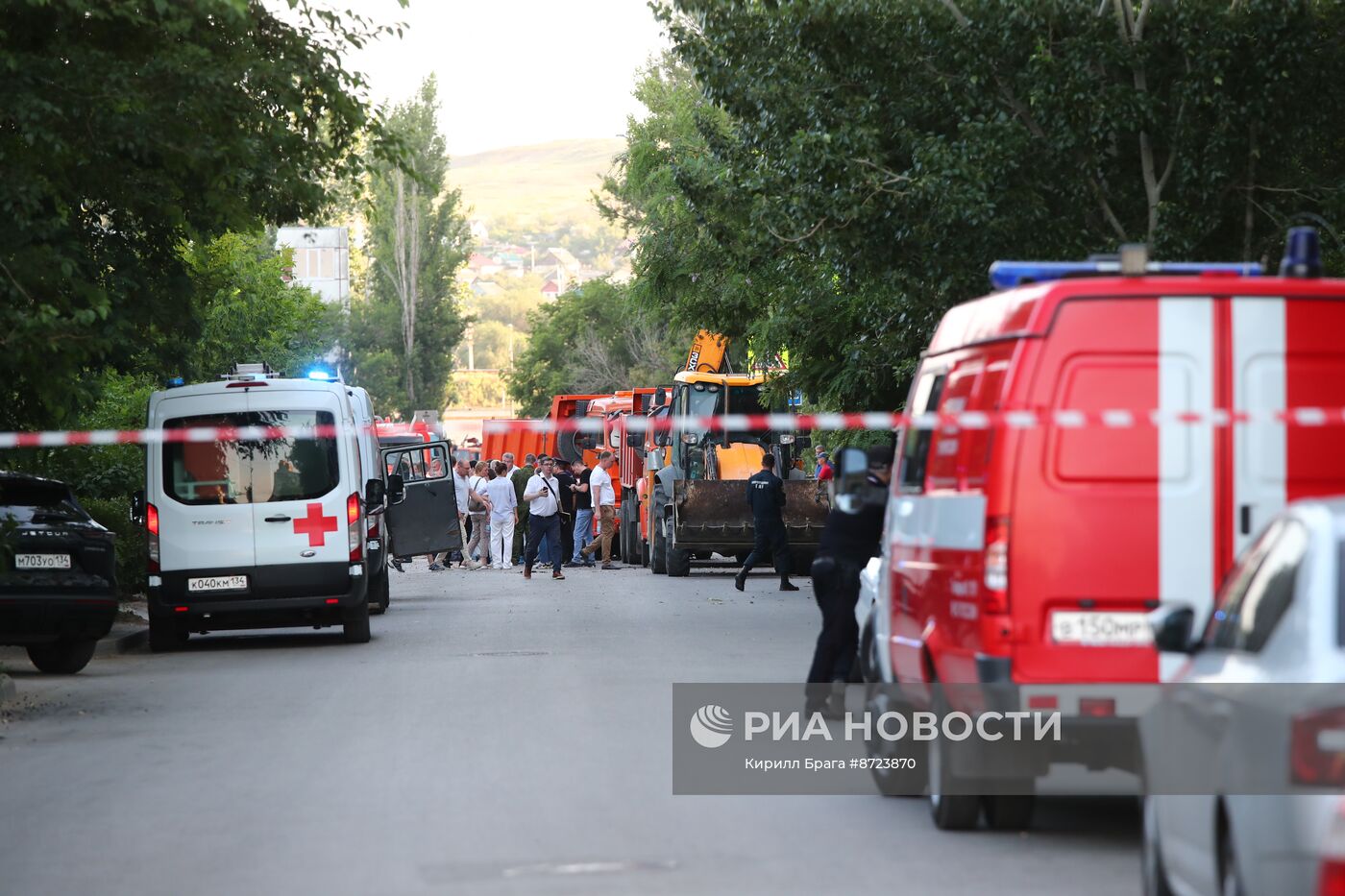 Обстановка после взрыва на насосной станции в Волгограде