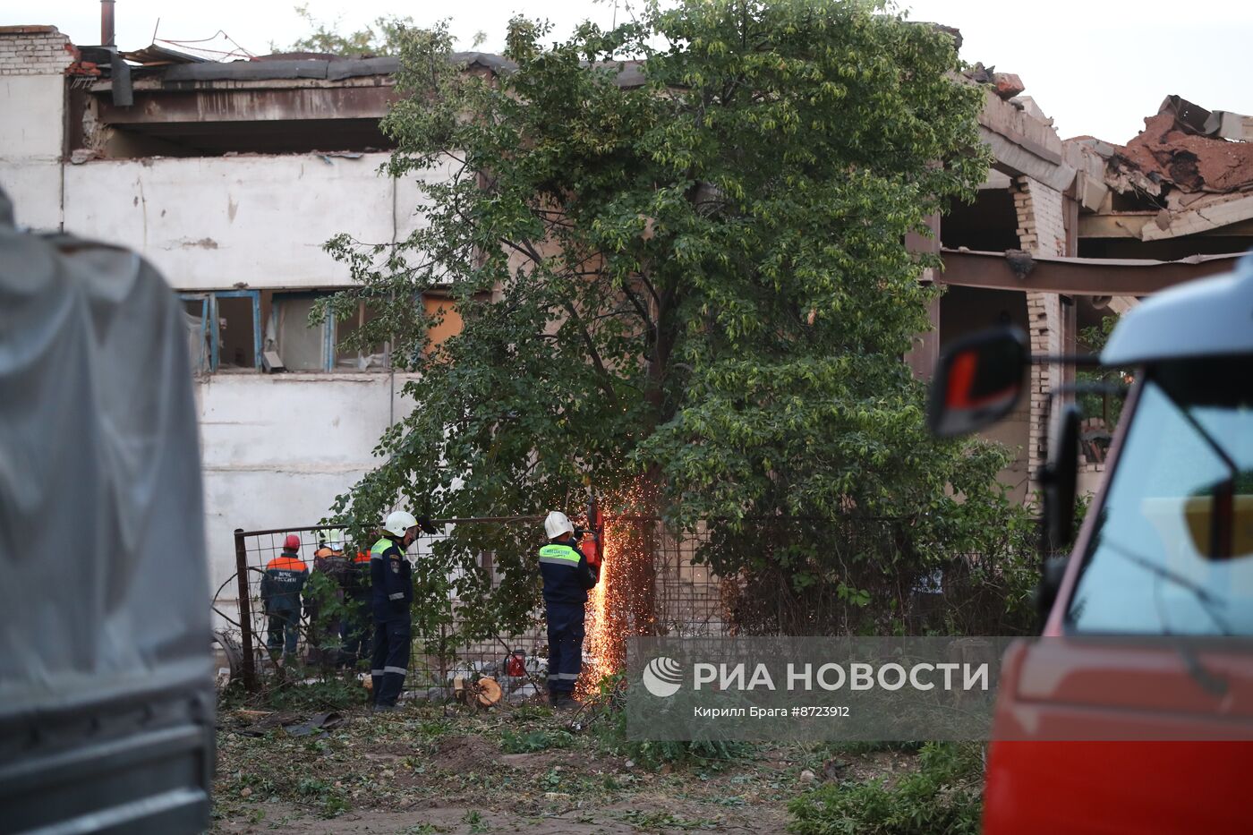 Обстановка после взрыва на насосной станции в Волгограде