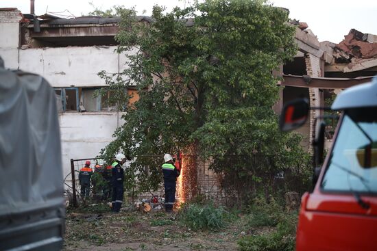 Обстановка после взрыва на насосной станции в Волгограде