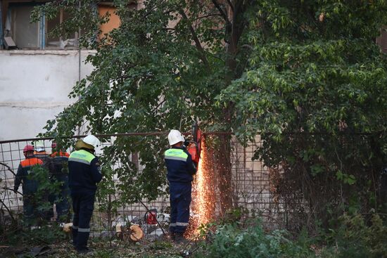 Обстановка после взрыва на насосной станции в Волгограде