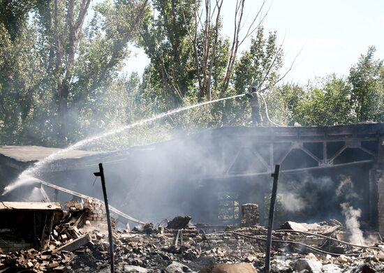 Пожар на складе в Волгограде