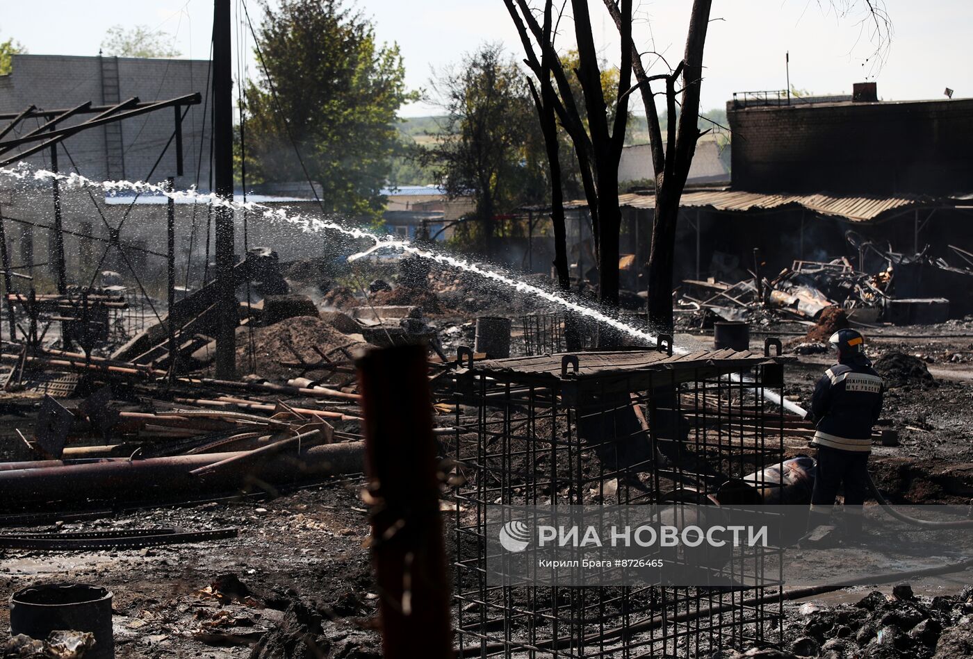 Пожар на складе в Волгограде